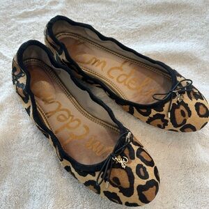Sam Edelman Black Animal Print Flats